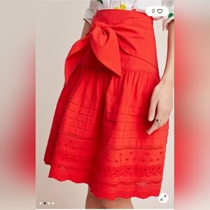 Anthropologie Maeve Paix Skirt Red Size 2P